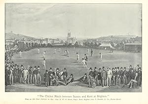 The Cricket Match between Sussex and Kent, at Brighton [From an old print published in May 1849 b...
