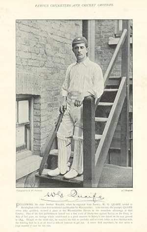 [William George "Willie" Quaife. Batsman. Oldest centurion. Warwickshire cricketer] When he migra...