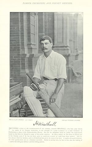 [Harry Wrathall. Batsman. Gloucestershire cricketer] Promising cricket at the commencement of las...