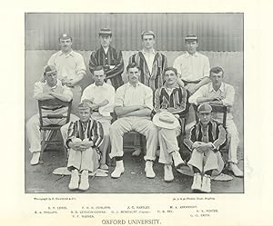 Oxford University [Cricket Team] - R.P. Lewis - F.H.E. Cunliffe - J.C. Hartley - H.A. Arkwright -...