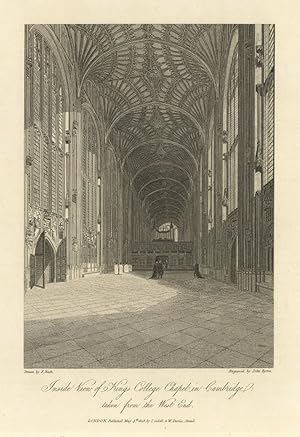 Inside view of Kings College Chapel in Cambridge taken from the West End
