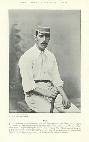 [Robert John Mee. Right-hand batsman & right-arm fast bowler. Nottinghamshire cricketer]