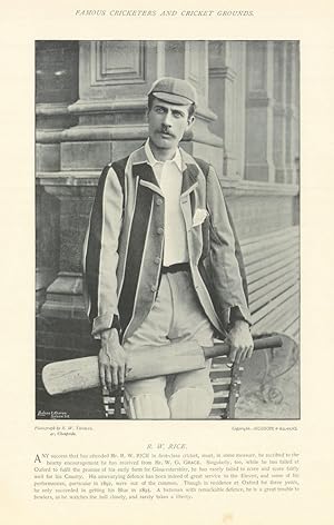 [Reginald William Rice. Batsman. Gloucestershire cricketer] Any success that has attended Mr. R.W...