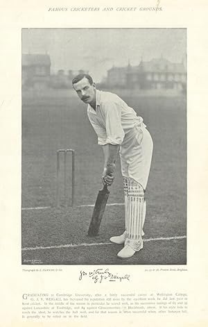 [Gerald John Villiers Weigall. Defensive batsman. Kent cricketer] Graduating at Cambridge Univers...