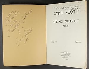 String Quartet No.2, Miniature Score (Inscribed by Composer to Norman Demuth)