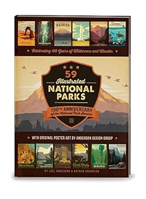 Seller image for 59 Illustrated National Parks - Hardcover: 100th Anniversary of the National Park Service for sale by Pieuler Store