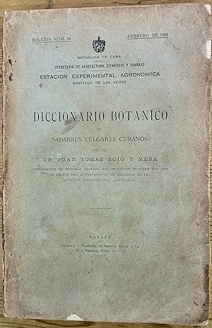 Seller image for Diccionario Botanico de Nombres Vulgares Cubanos for sale by Tomasina Catt