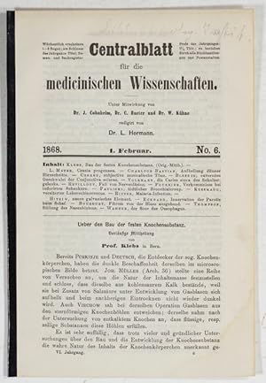 Bild des Verkufers fr Ueber den Bau der festen Knochensubstanz. Vorlufige Mitheilung (pp.81-85). zum Verkauf von Antiq. F.-D. Shn - Medicusbooks.Com