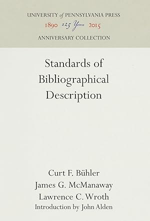 Seller image for Standards of Bibliographical Description for sale by moluna