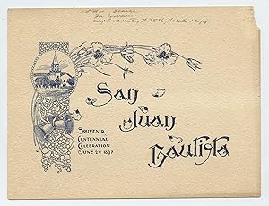 San Juan Bautista souvenir card, 1897