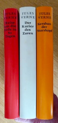 Konvolut 3 Bücher: 1. Reise um die Erde in 80 Tagen (1968)/ 3. Der Kurier des Zaren (1967)/ 3. Ka...