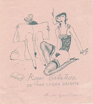 Seller image for De mes livres galants Roger Galateau. Lesende und rauchende Dame. for sale by Antiquariat  Braun