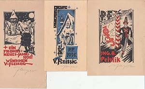Bild des Verkufers fr 3 Neujahrsgre (1933, 1935, 1936). zum Verkauf von Antiquariat  Braun