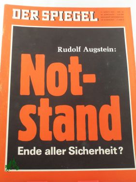 Bild des Verkufers fr 16/1966, Rudolf Augstein: Notstand zum Verkauf von Antiquariat Artemis Lorenz & Lorenz GbR