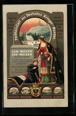 Ansichtskarte Berlin-Schöneberg, Fechtanstalt des Deutschen Krieger-Bundes, Zum Besten der Waisen...
