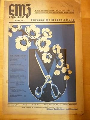EMZ Europäische Modenzeitung April 1939 Heft 4 Älteste Deutsche Schneider Fachzeitschrift