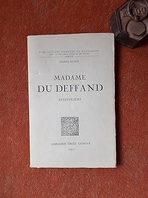 Madame du Deffand. Epistolière