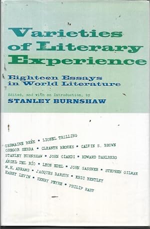 Seller image for Varieities of Literary Experience: Eighteen Essays in Wolrd Literature for sale by Bookfeathers, LLC