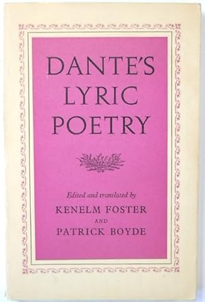 Bild des Verkufers fr Dante's Lyric Poetry zum Verkauf von PsychoBabel & Skoob Books