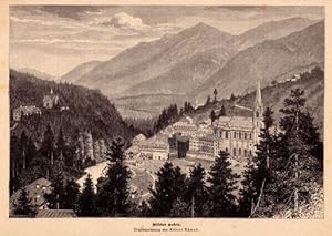 Imagen del vendedor de Wildbad Gastein. Teilansicht. Holzstich aus einer illustrierten Zeitschrift (Gartenlaube) von Robert Amus, a la venta por Antiquariat Heinz Tessin