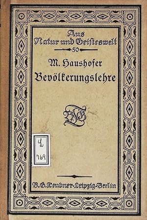 Seller image for Bevlkerungslehre. Aus Natur und Geisteswelt; Bd. 50. for sale by Antiquariat Bookfarm