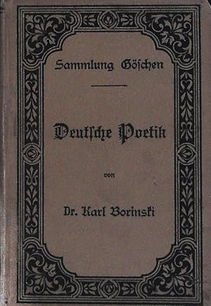 Bild des Verkufers fr Deutsche Poetik. Sammlung Gschen; Bd. 40. zum Verkauf von Antiquariat Bookfarm