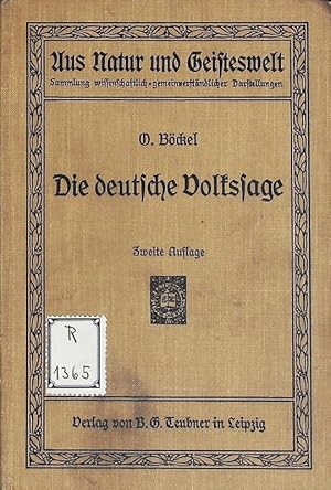 Imagen del vendedor de Die deutsche Volkssage. bersichtlich dargestellt. Aus Natur und Geisteswelt; Bd. 262. a la venta por Antiquariat Bookfarm