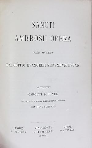 Bild des Verkufers fr Sancti Ambrosii Opera. Corpus Scriptorum Ecclesiasticorum Latinorum; Bd. 32. zum Verkauf von Antiquariat Bookfarm