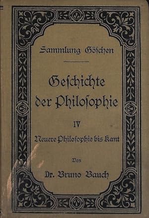 Bild des Verkufers fr Neuere Philosophie bis Kant. Sammlung Gschen; Bd. 394. zum Verkauf von Antiquariat Bookfarm