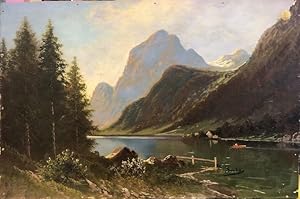 Hintersee bei Ramsau. Öl auf Hartfaserplatte.