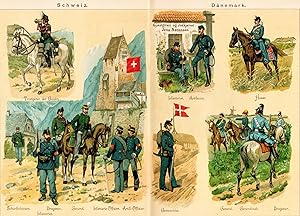 Imagen del vendedor de Schweiz UND Dnemark. Militr Uniformen a la venta por Antiquariat Kastanienhof