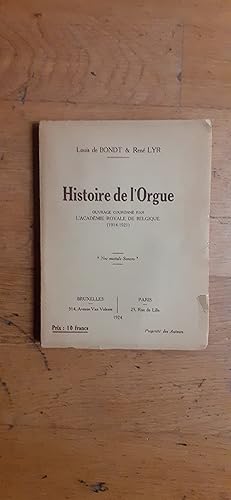 Immagine del venditore per HISTOIRE DE L ORGUE. venduto da Librairie Sainte-Marie