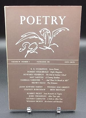 Imagen del vendedor de POETRY: Volume 99: Number 2; November 1961 a la venta por BOOKFELLOWS Fine Books, ABAA