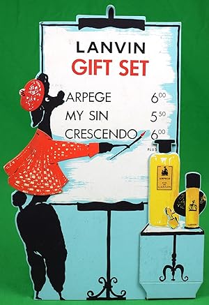 Seller image for Lanvin Gift Set Arpege/ My Sin/ Crescendo w/ Black Poodle 3-D Advert Sign for sale by The Cary Collection