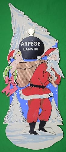 Seller image for Lanvin Arpege Perfume w/ Santa Claus 3-D Advert Sign for sale by The Cary Collection