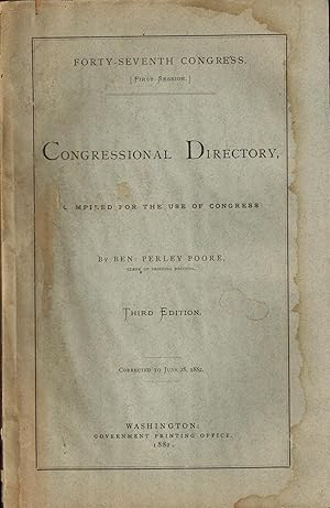 Immagine del venditore per Congressional Directory Compiled for the Use of Congress, Forty-Seventh Congress, First Session venduto da UHR Books