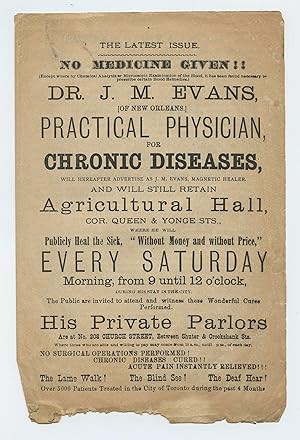 Dr. J. M. Evans advertising circular