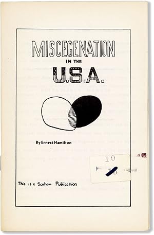 Bild des Verkufers fr Miscegenation in the U.S.A. zum Verkauf von Lorne Bair Rare Books, ABAA