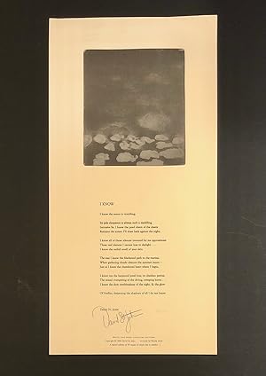 Immagine del venditore per I Know [Signed Poetry Broadside Limited to 50 Copies] venduto da Long Brothers Fine & Rare Books, ABAA