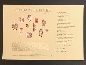 January Summer [Signed Poetry Broadside] for Keith Abbot