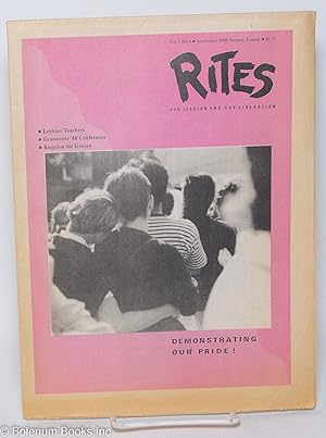 Imagen del vendedor de Rites: for lesbian and gay liberation; vol. 5, #4, September 1988: Demonstrating Our Pride! a la venta por Bolerium Books Inc.