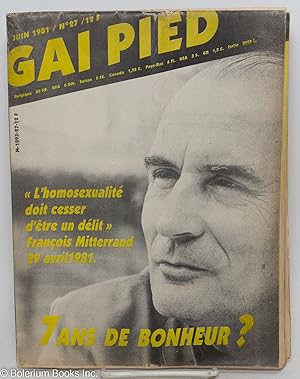 Bild des Verkufers fr Gai pied no. 27 Juin 1981: 7 Ans de Bonheur zum Verkauf von Bolerium Books Inc.