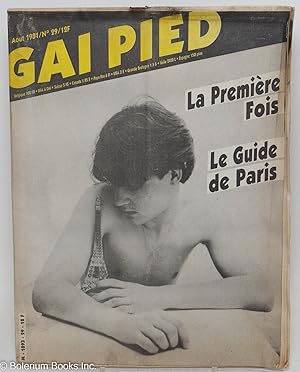 Bild des Verkufers fr Gai pied no. 29 Aout 1981: La Premire Fois, Le Guide de Paris zum Verkauf von Bolerium Books Inc.