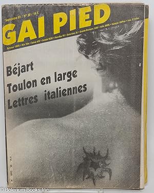 Image du vendeur pour Gai pied no. 30 Septembre 1981: Bjart, Toulon en large, Lettres italiennes mis en vente par Bolerium Books Inc.