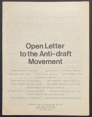 Open letter to the anti-draft movement