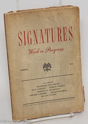 Bild des Verkufers fr Signatures: work in progress; vol. 1, #1, Spring 1936 zum Verkauf von Bolerium Books Inc.