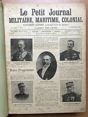 Le Petit Journal Militaire,Maritime, Colonial - Première Année complète - 56 numéros du n°1 du 13...
