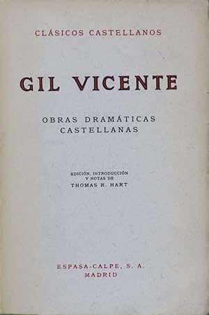 Imagen del vendedor de Obras dramticas castellanas a la venta por Librera Alonso Quijano