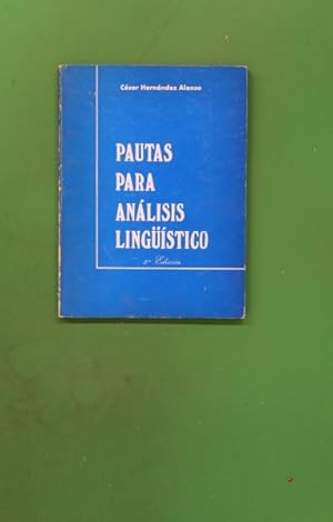 Bild des Verkufers fr Pautas para anlisis lingistico zum Verkauf von Librera Alonso Quijano
