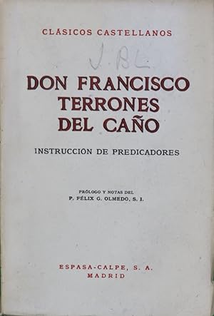 Imagen del vendedor de Instrucción de predicadores a la venta por Librería Alonso Quijano